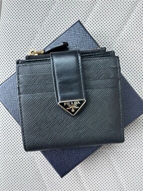 Prada Saffiano Black Leather Wallet